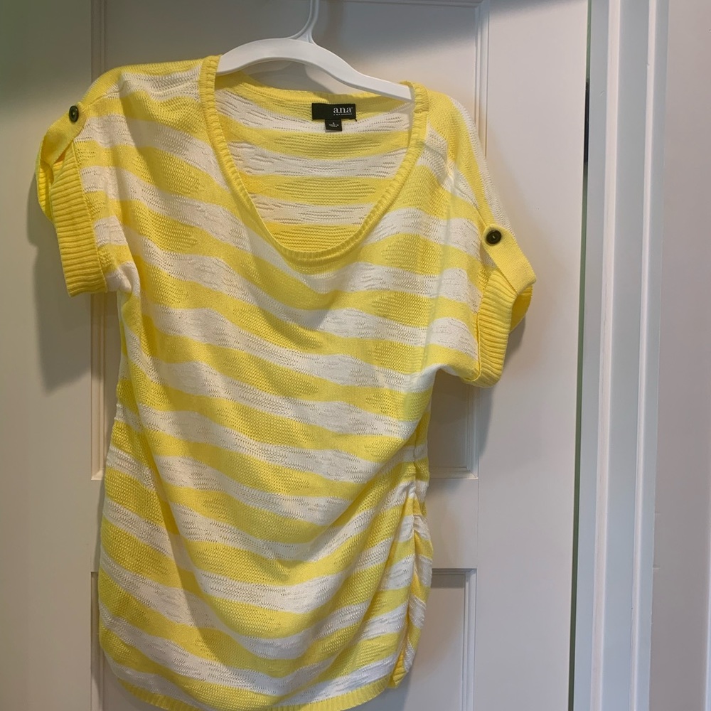 A.N.A yellow and white striped top